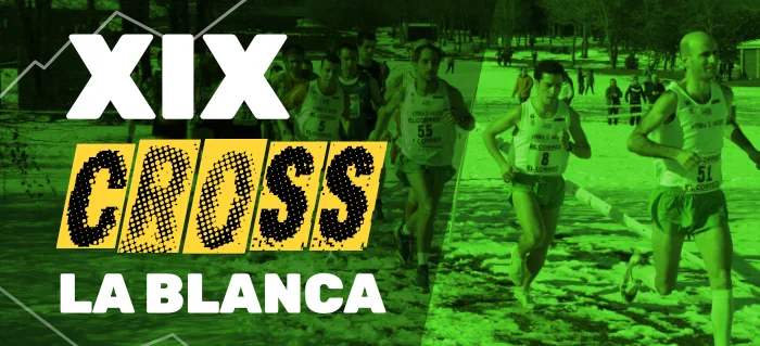 Banner. Collage de fotos de diferentes grupos de runners. Inscripciones Cross La Blanca 2024